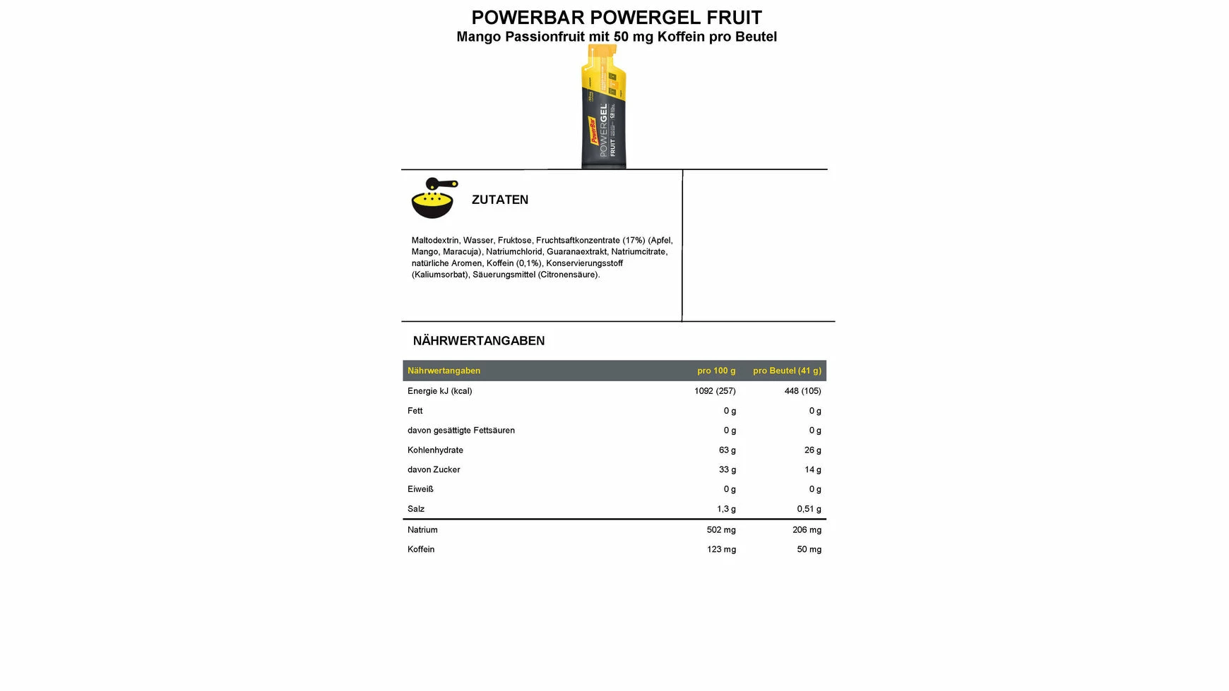 PowerBar PowerGel Fruit 41 G. 4 PowerBar PowerGel Fruit 41 G. – Bild 2